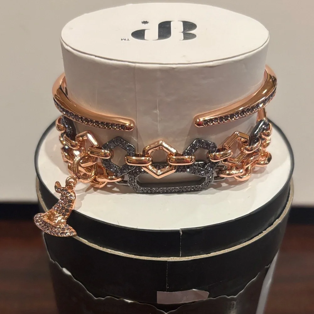 Halloween Stack 25 Rose Gold and Hematite Bracelet Set - Picture 1 of 1